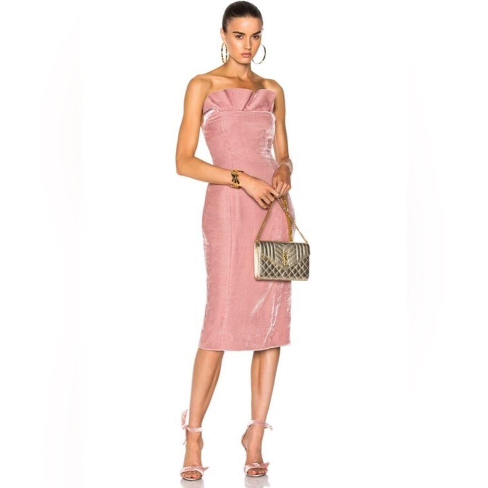 Cinq A Sept Crushed Velvet Marceau Dress in Mauve, Ballet Pink 🩰, size 6, EUC